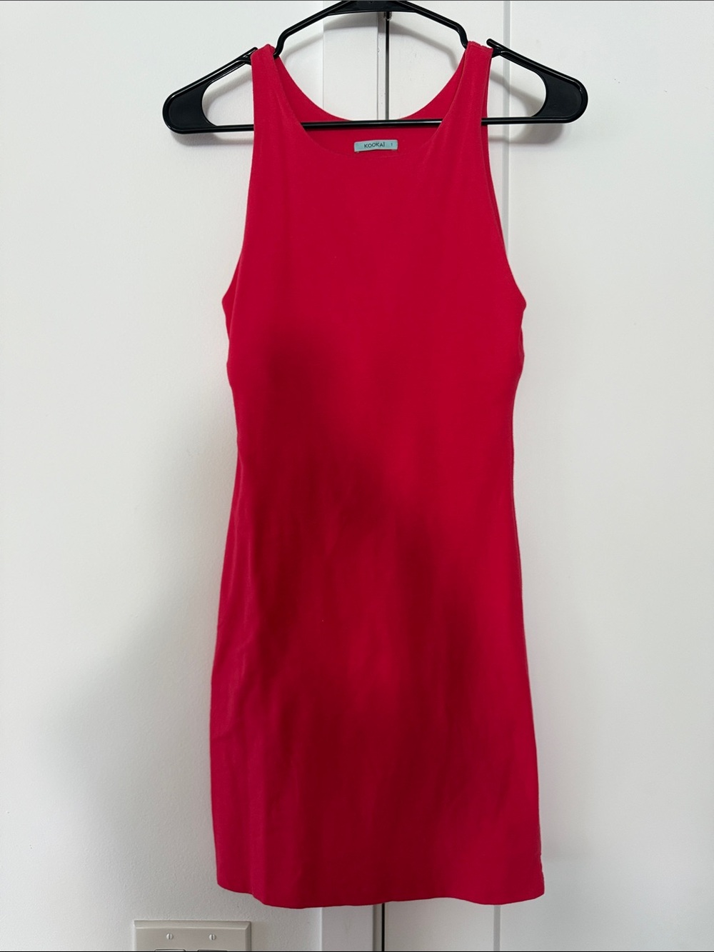 Kookai Cherry Red Sleeveless Alpha Bodycon Dress